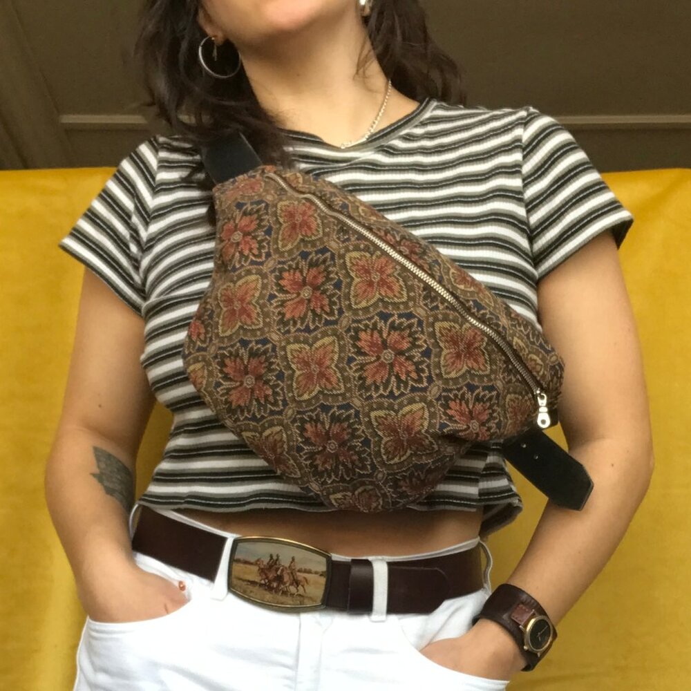 Handmade tapestry fanny pack/belt bag